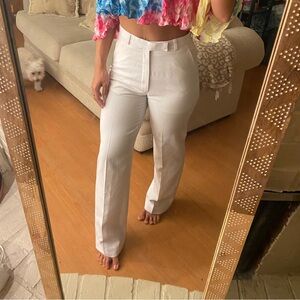 White Slim Boot Trousers